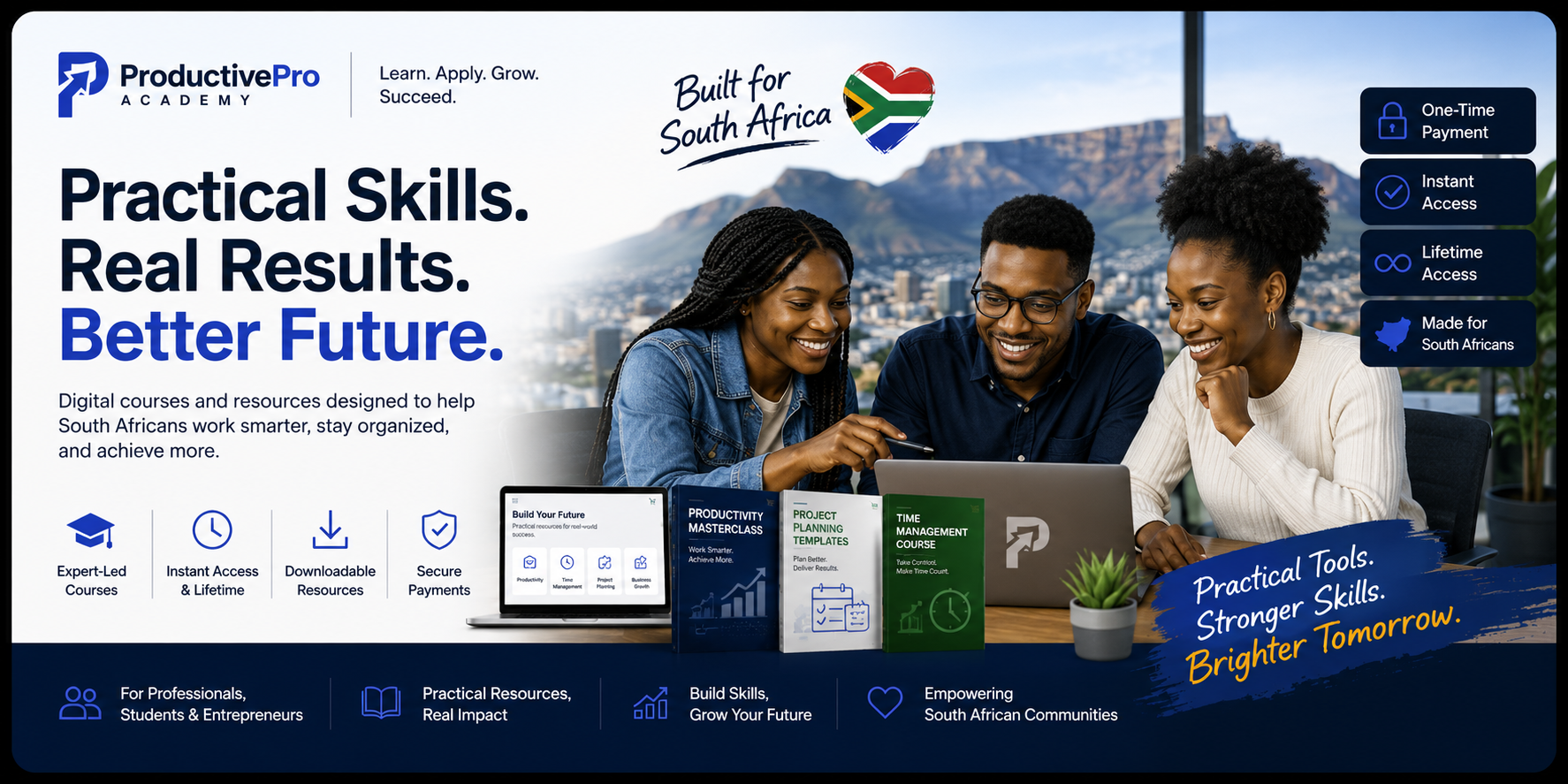 ProductivePro Academy — Practical Skills. Real Results. Better Future. Built for South Africa.